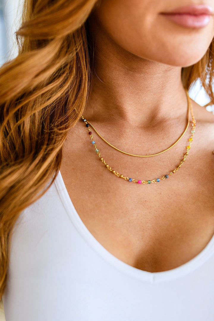 Womens - Golden Kaleidoscope Layered Necklace