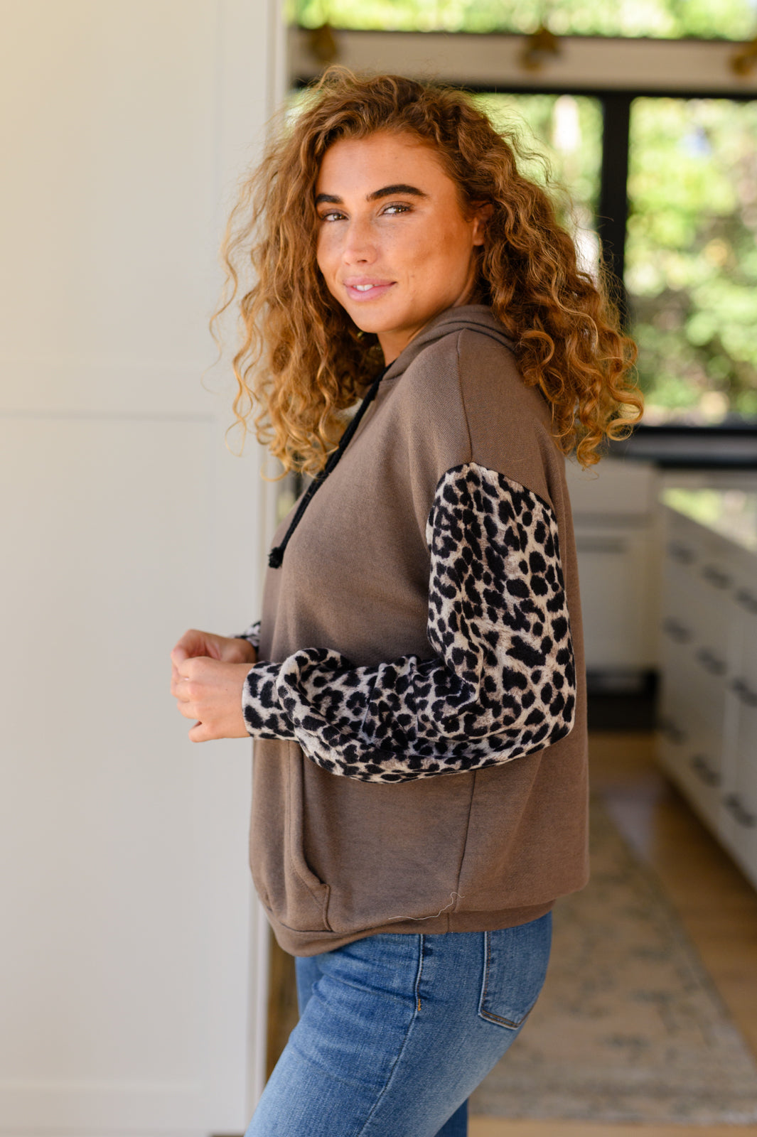 Womens - Here And There Leopard Print Hoodie