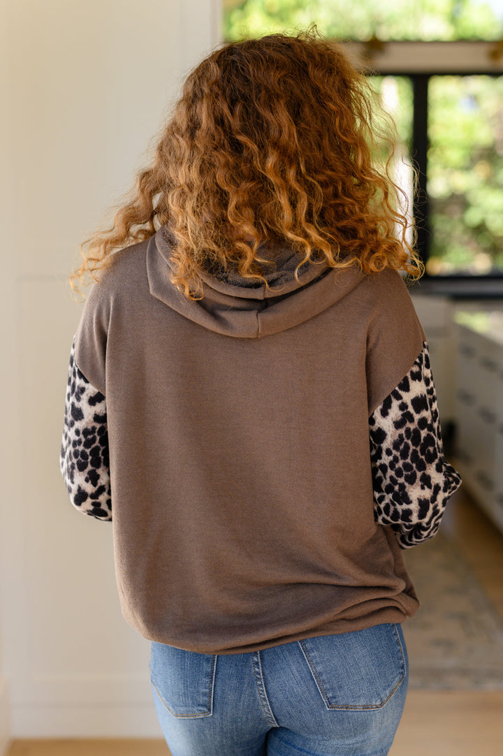 Womens - Here And There Leopard Print Hoodie