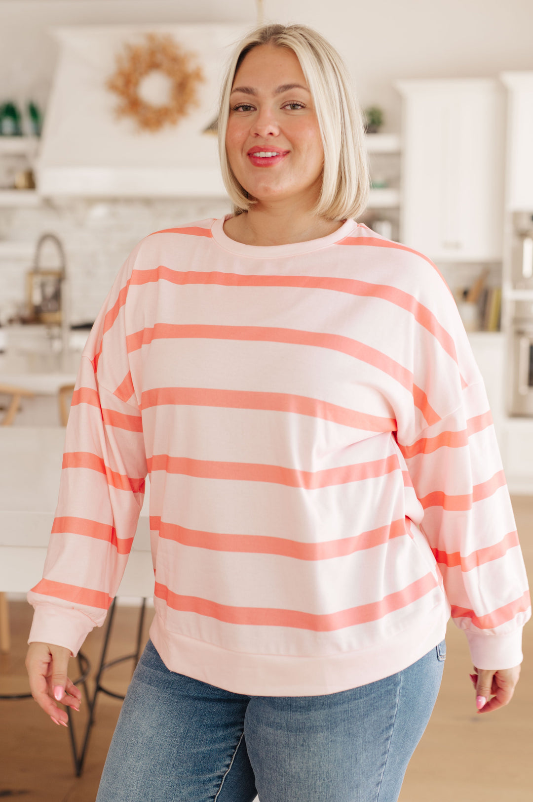 Womens - Here For The Stripes Long Sleeve Top