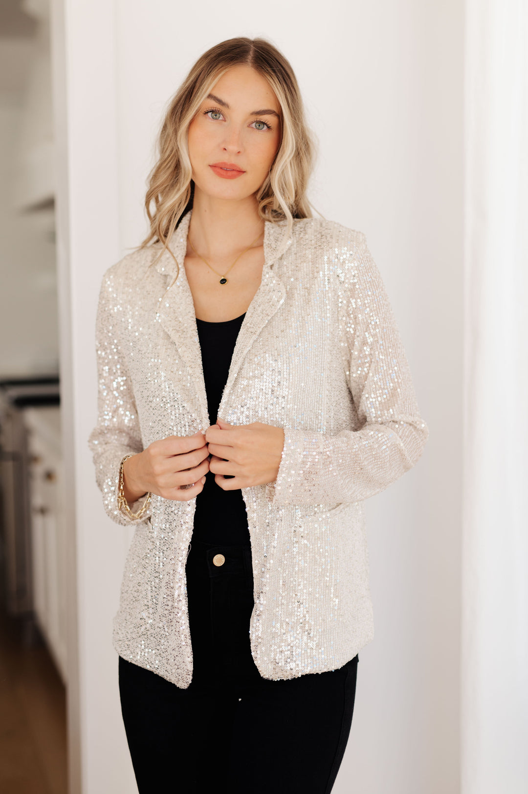 Womens - I Know You're Busy Sequin Blazer