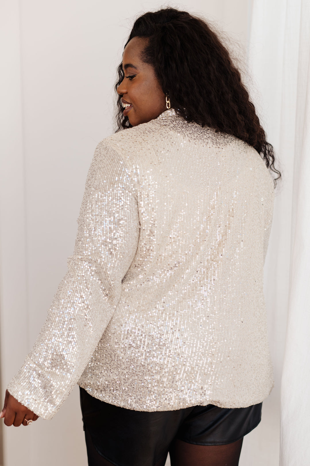 Womens - I Know You're Busy Sequin Blazer