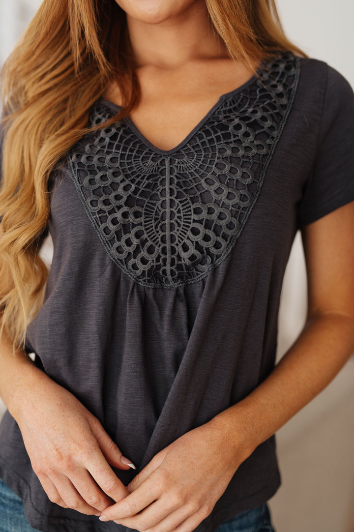 Womens - In The Detail Crocheted Accent Top