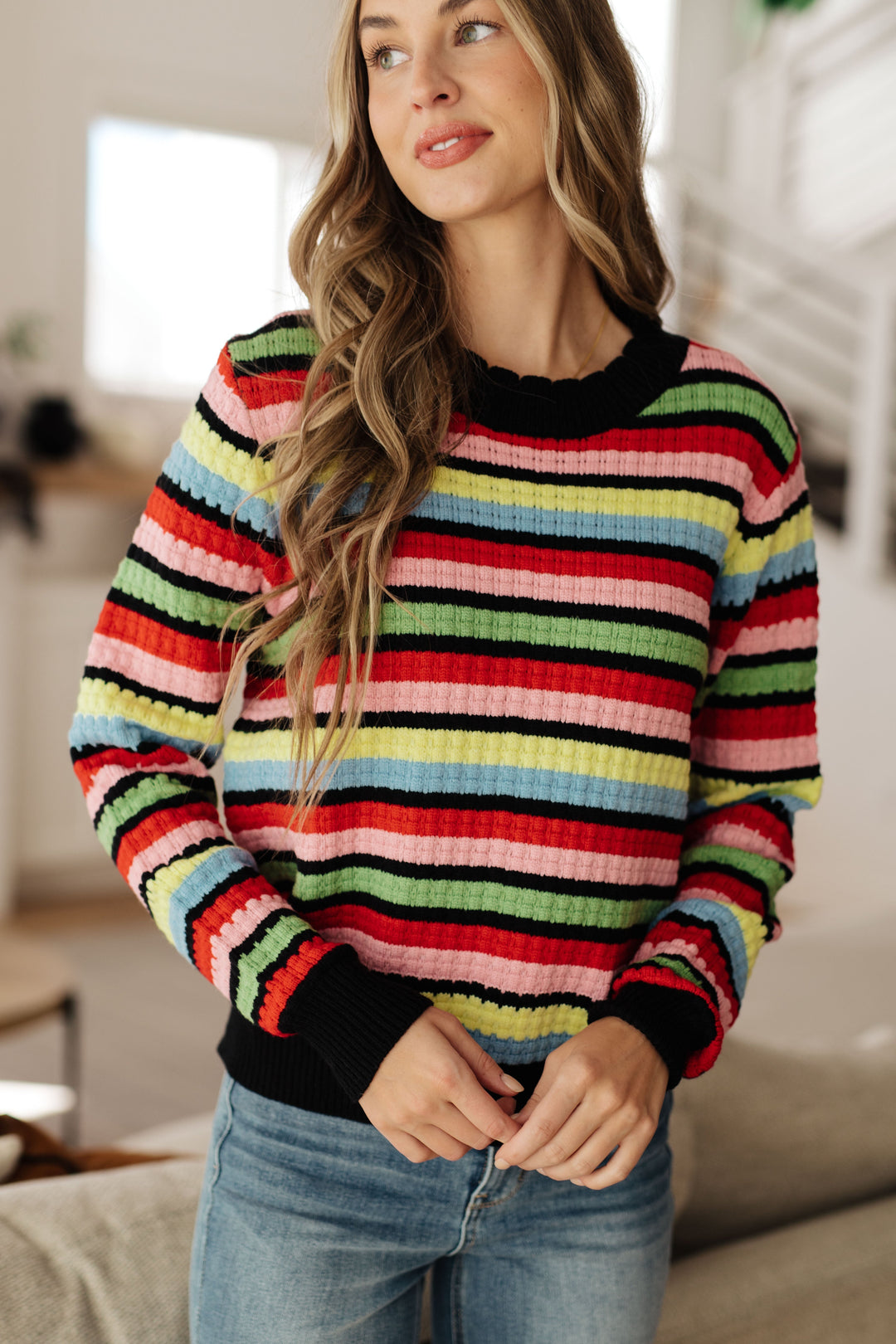 Womens - Keep Dreaming Striped Sweater