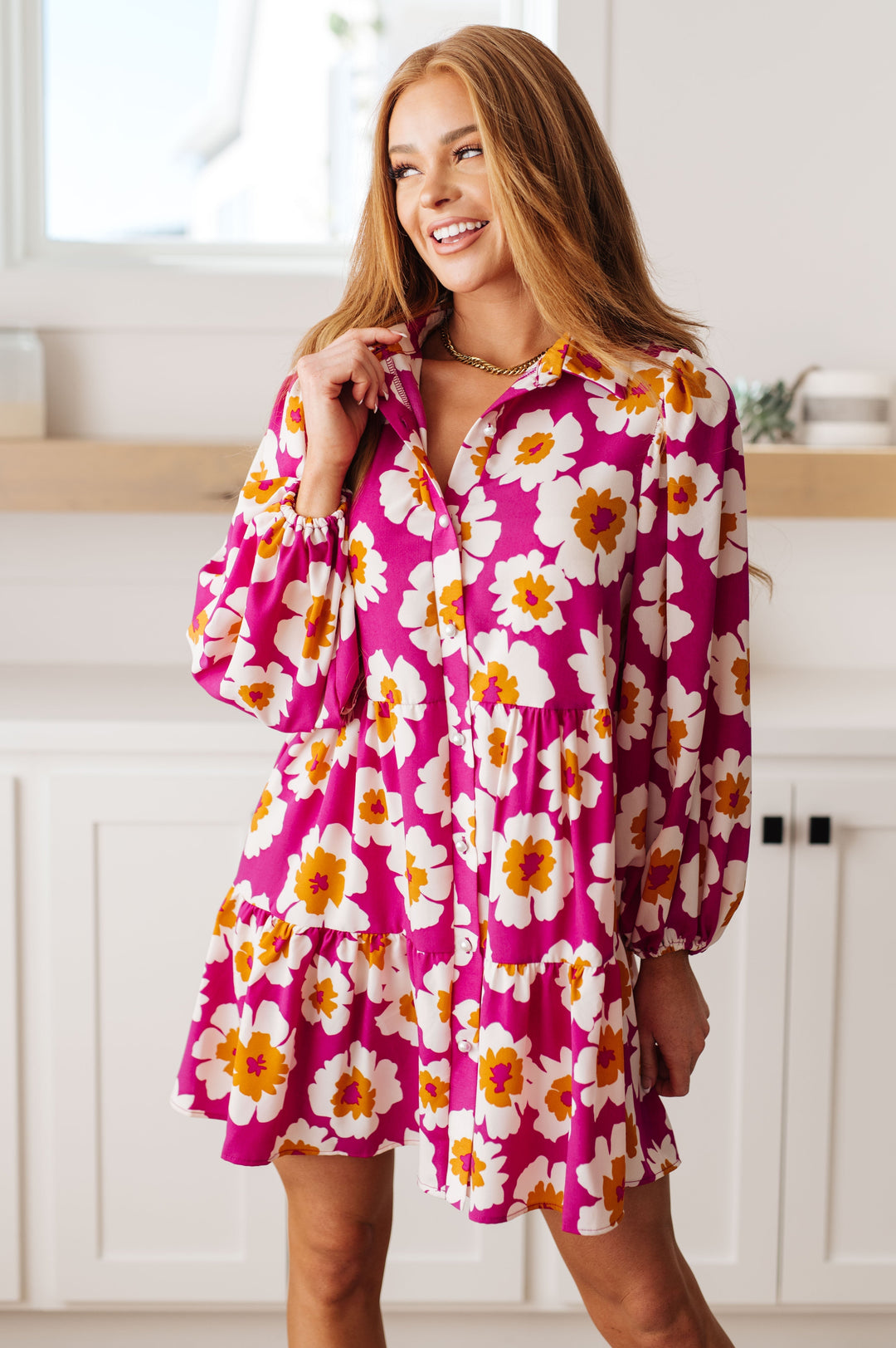 Womens - Magnificently Mod Floral Shirt Dress