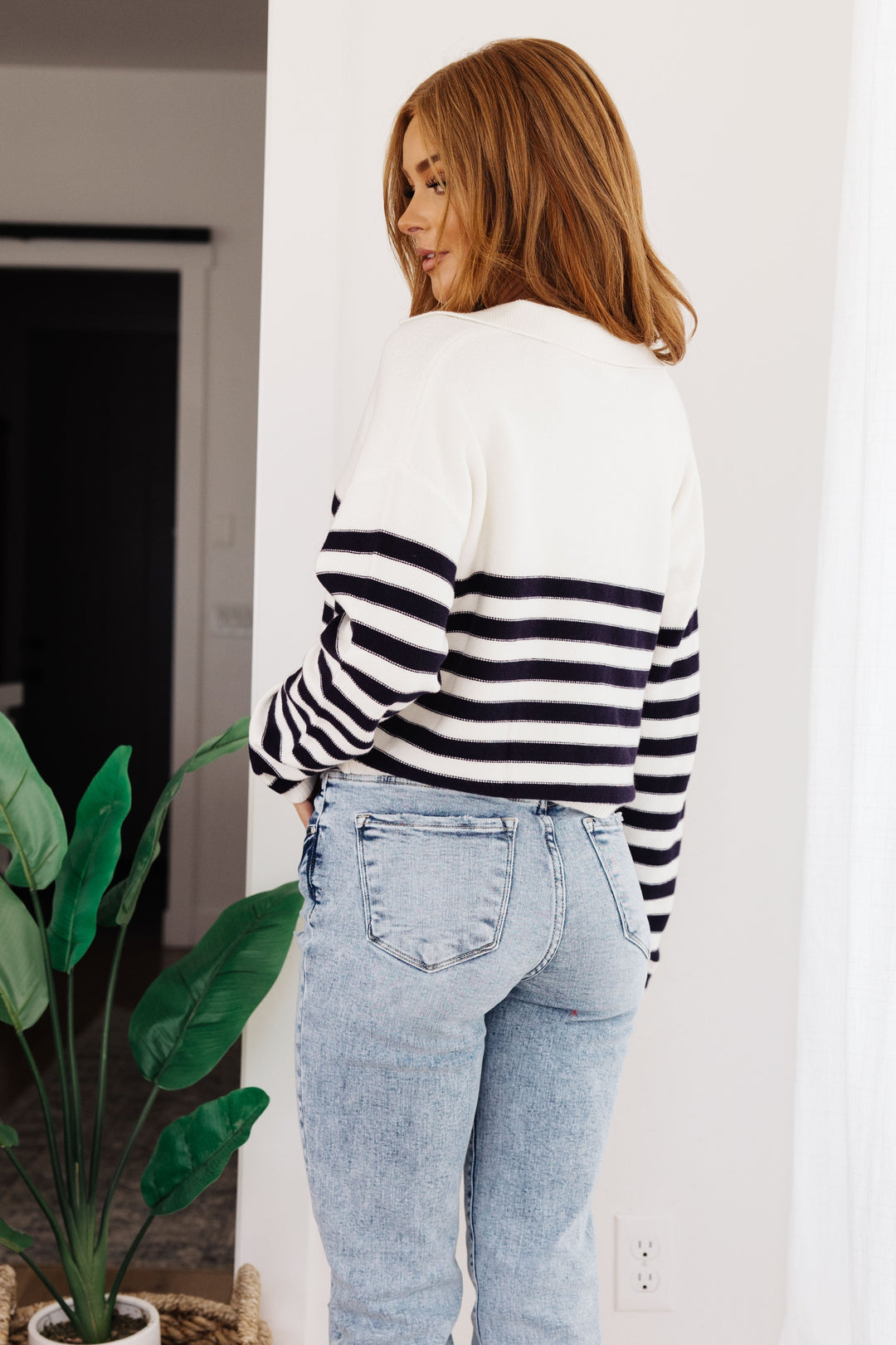 Womens - Memorable Moments Striped Sweater In White