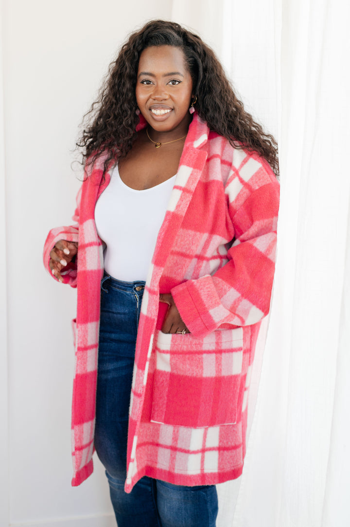 Womens - Passion In Plaid Coat In Pink
