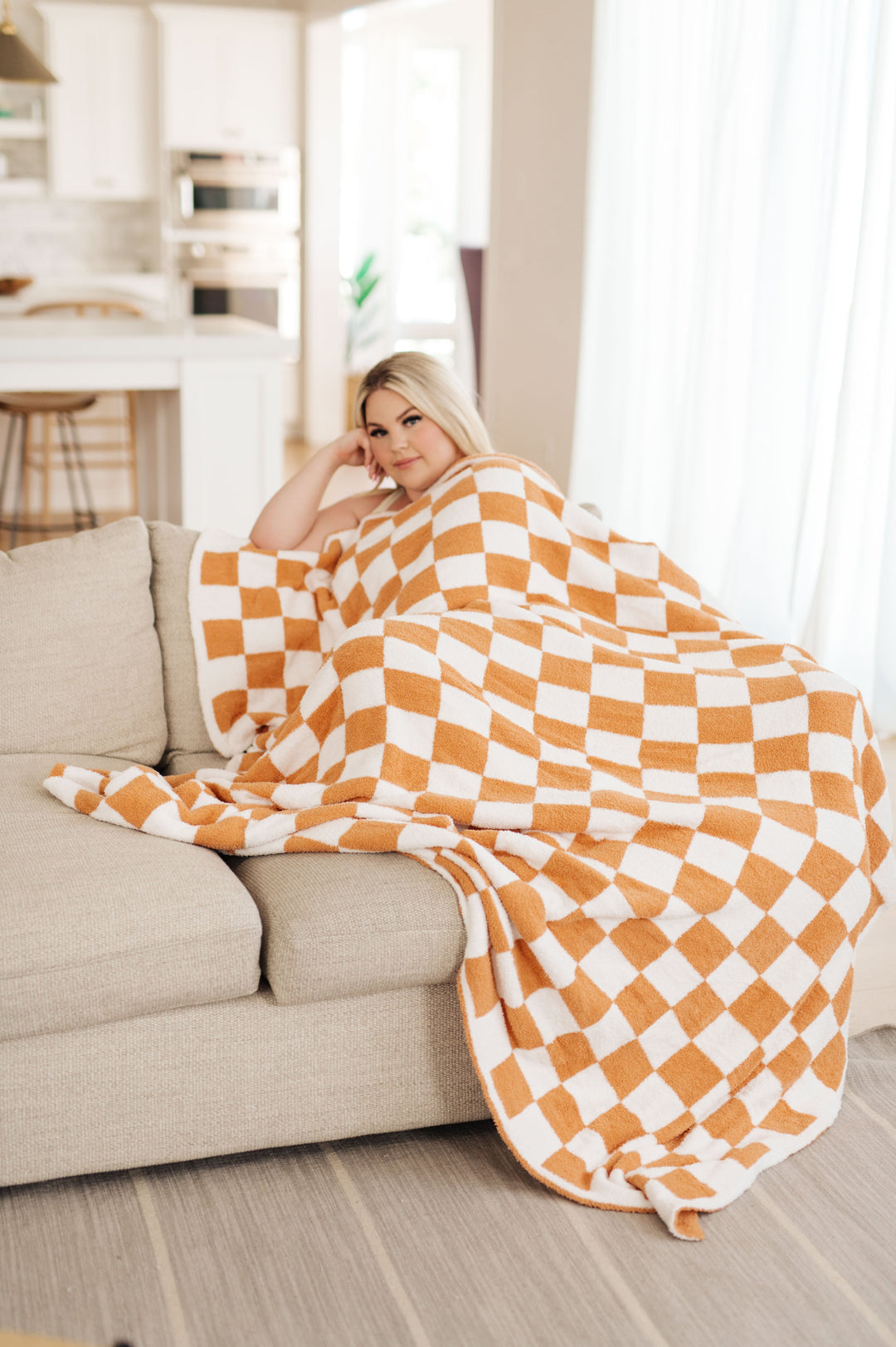 Womens - Penny Blanket Single Cuddle Size In Copper Check