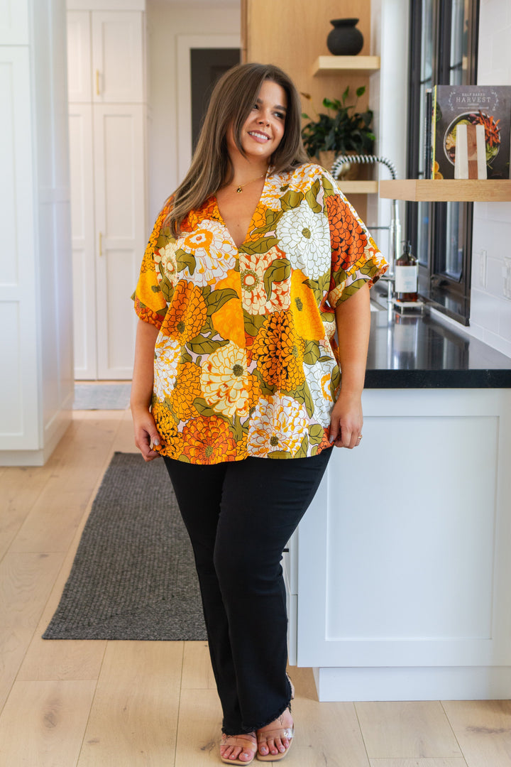 Womens - Picking Blooms Blouse In Amber Mix