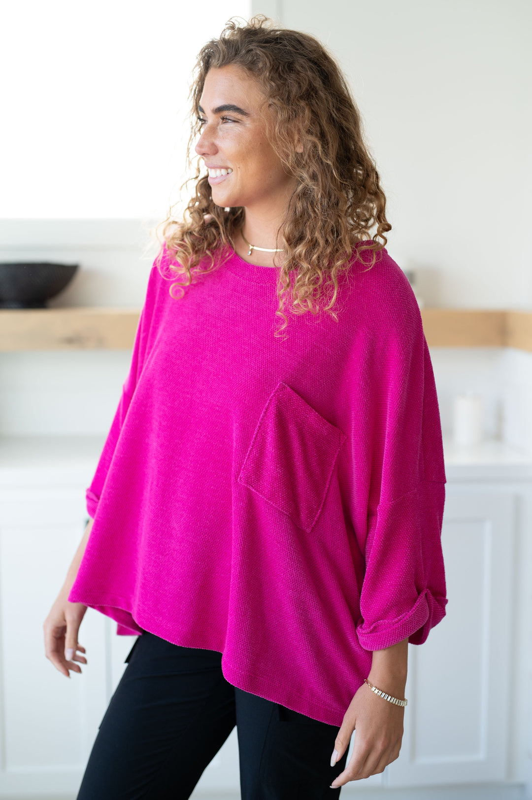 Womens - Pink Thoughts Chenille Blouse