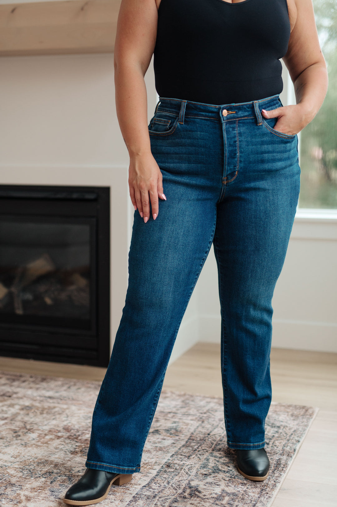 Womens - Pippa High Rise Button Fly Dad Jeans