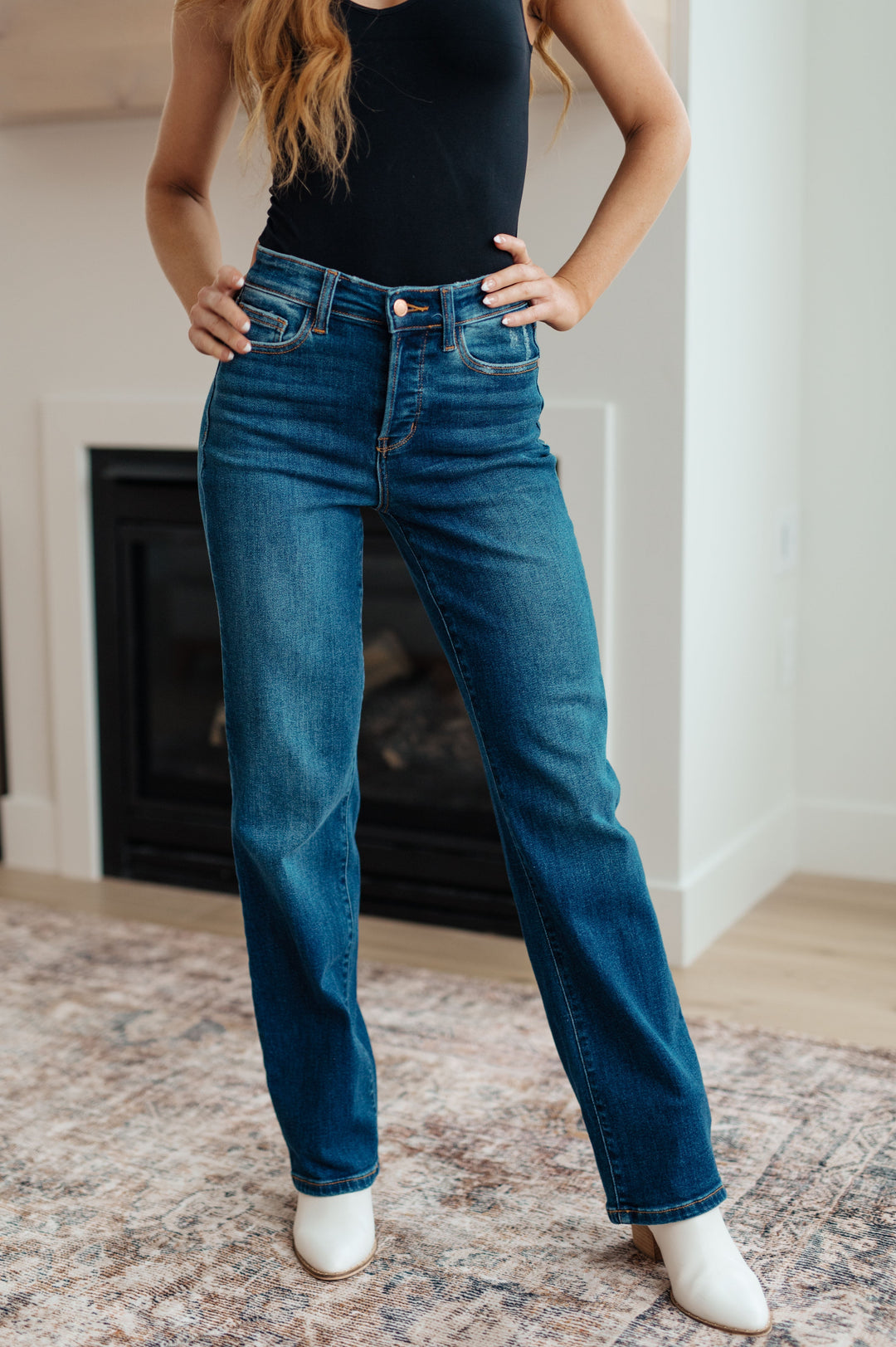 Womens - Pippa High Rise Button Fly Dad Jeans