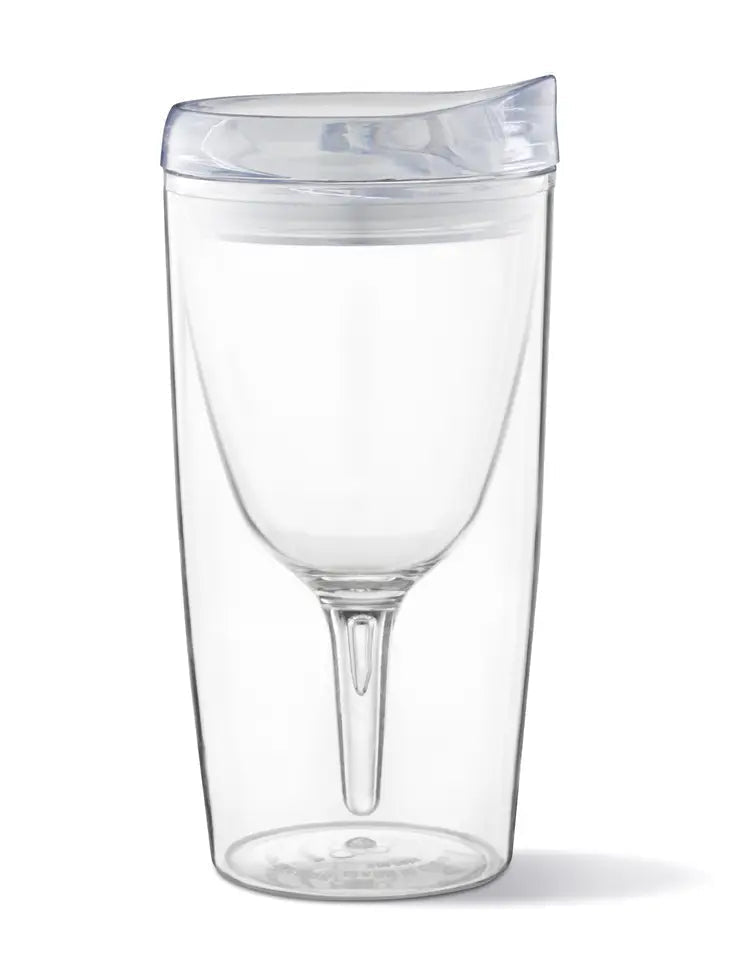 Womens - Portable Wine Cup With Acrylic Lid In Clear