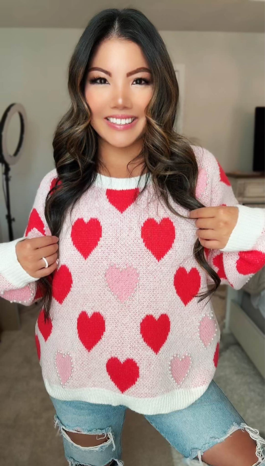 Womens - PREORDER: Amelia Sweetheart Pearl Sweater