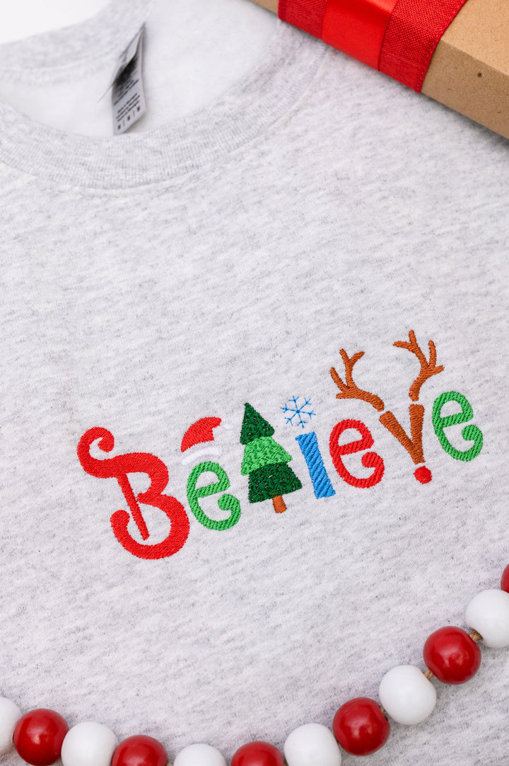 Womens - PREORDER: Believe Embroidered Sweatshirt