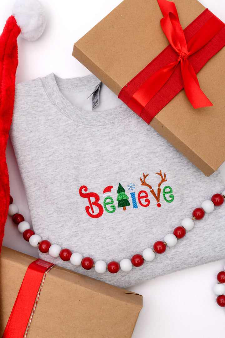 Womens - PREORDER: Believe Embroidered Sweatshirt