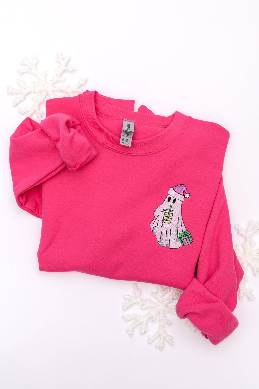 Womens - PREORDER: Bougie Santa Ghost Embroidered Sweatshirt