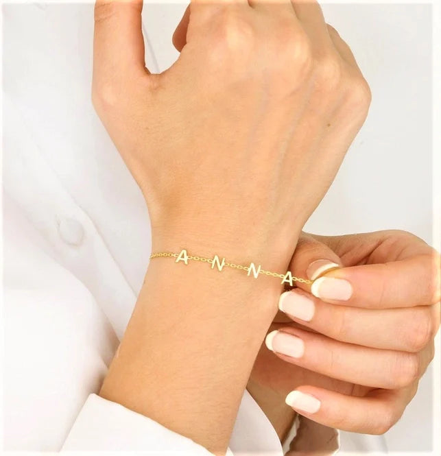 Womens - PREORDER: Custom Letter Bracelet In Three Colors