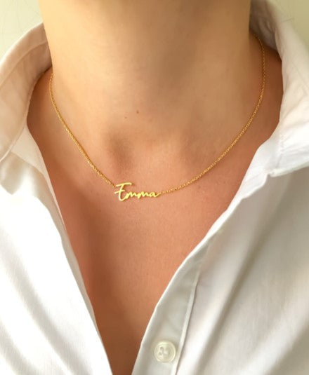 Womens - PREORDER: Custom Script Font Name Necklace In Three Colors