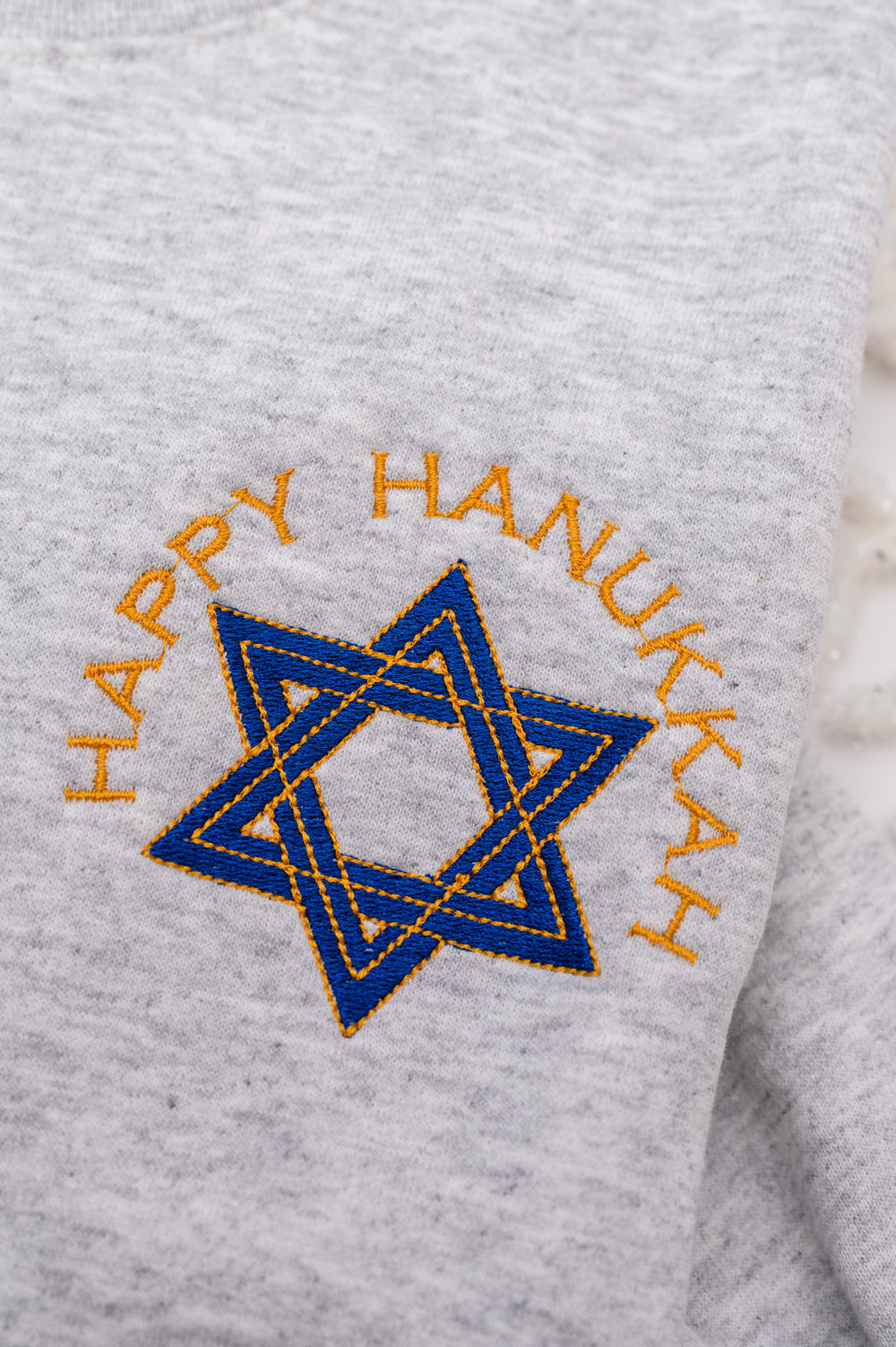 Womens - PREORDER: Happy Hanukkah Embroidered Sweatshirt