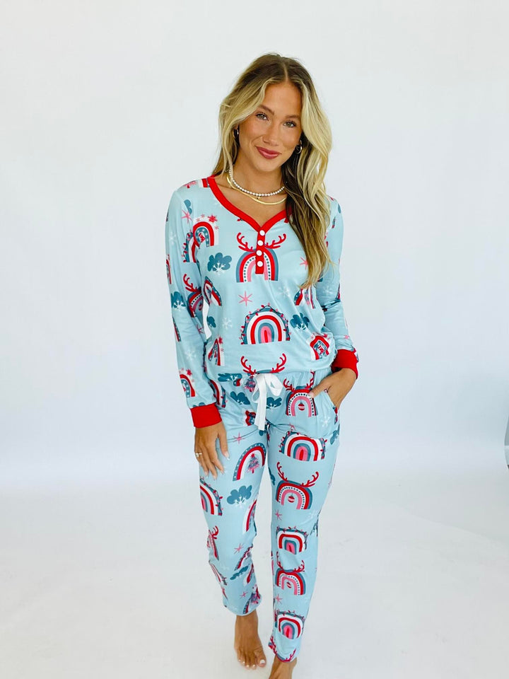 Womens - PREORDER: Long Sleeve Holiday Pajamas In Assorted Prints