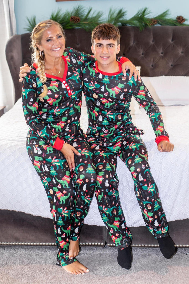 Womens - PREORDER: Matching Family Christmas Pajamas In Dinosaur