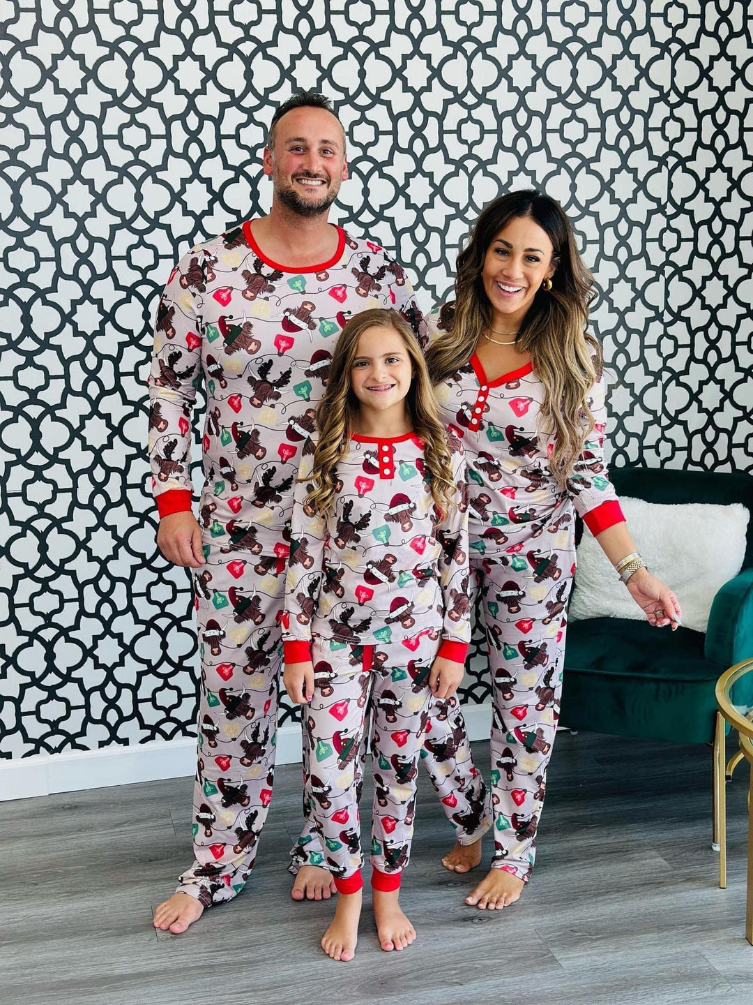 Womens - PREORDER: Matching Family Christmas Pajamas In Highland Cow