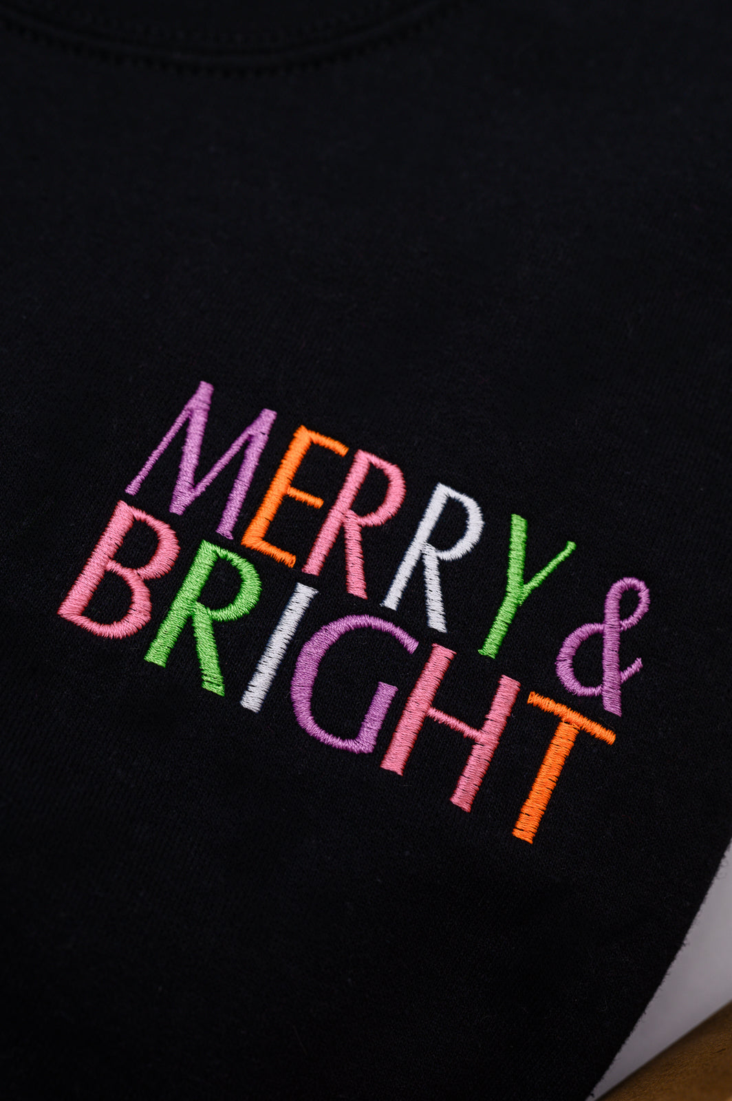 Womens - PREORDER: Merry And Bright Embroidered Sweatshirt