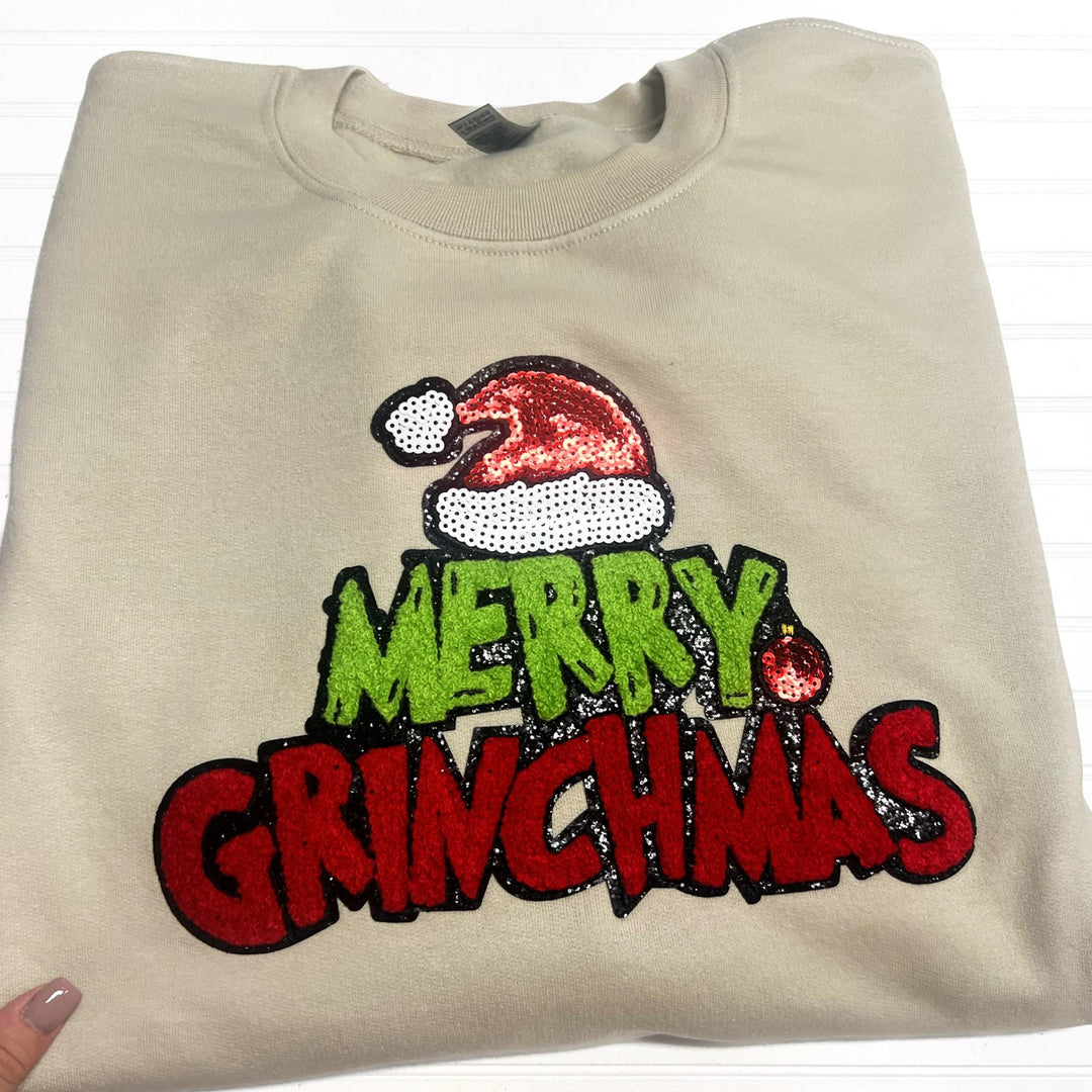 Womens - PREORDER: Merry Chenille And Sequin Patch Sweatshirt