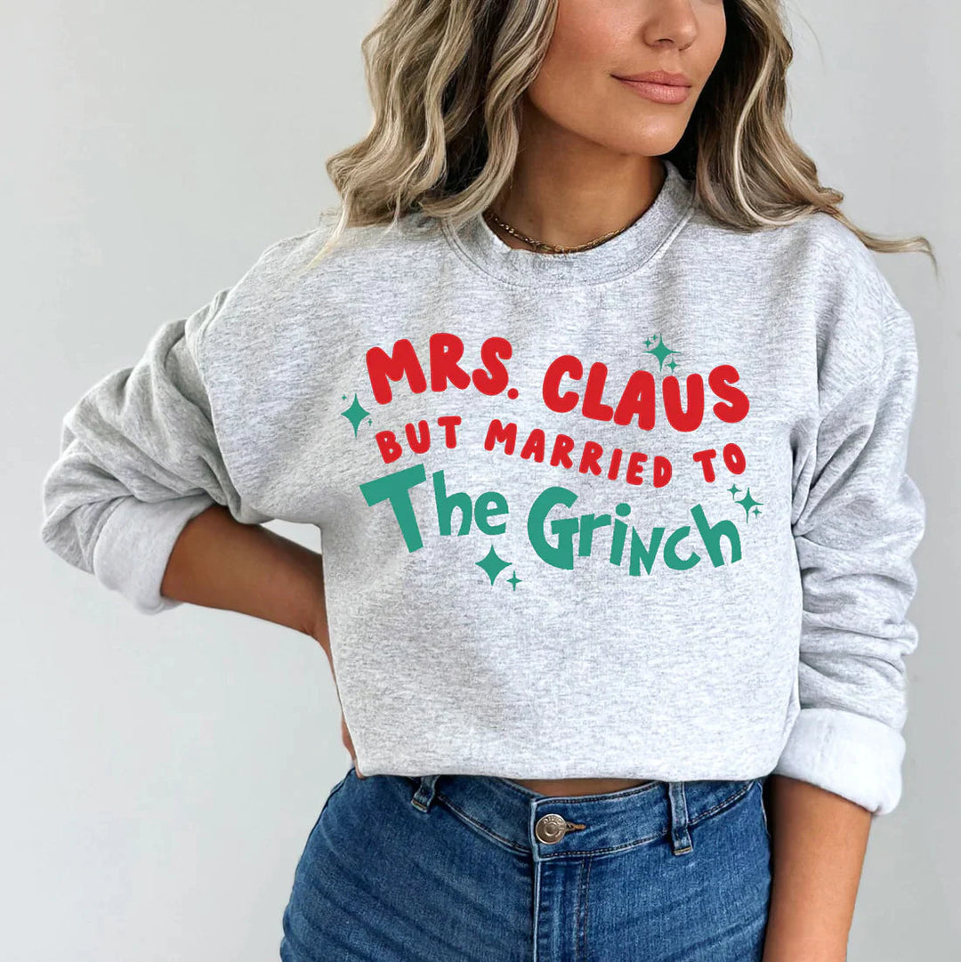 Womens - PREORDER: Mrs. Claus But Married To The Grinch Sweatshirt