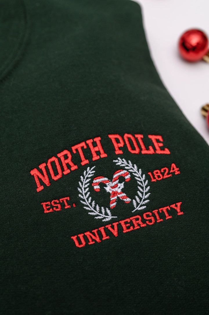 Womens - PREORDER: North Pole University Embroidered Sweatshirt