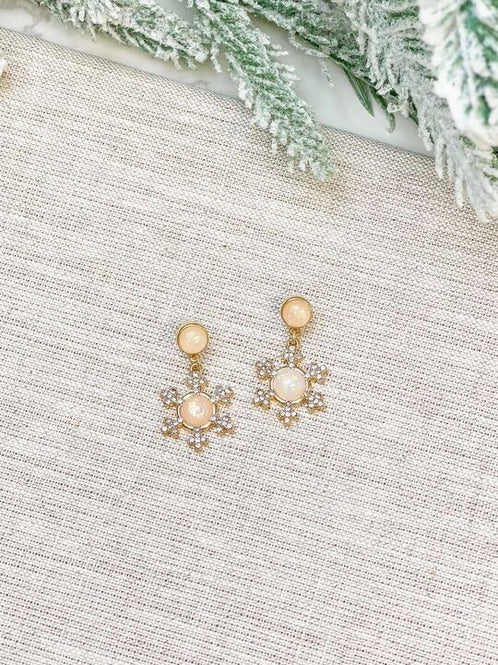 Womens - PREORDER: Opal Snowflake Dangle Earrings
