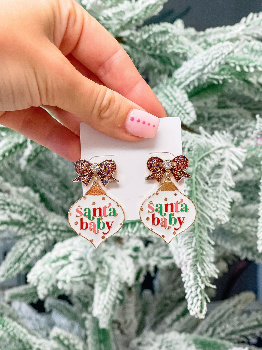 Womens - PREORDER: Santa Baby Dangle Earrings