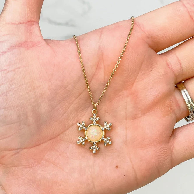 Womens - PREORDER: Snowflake Opal Pendant Necklace