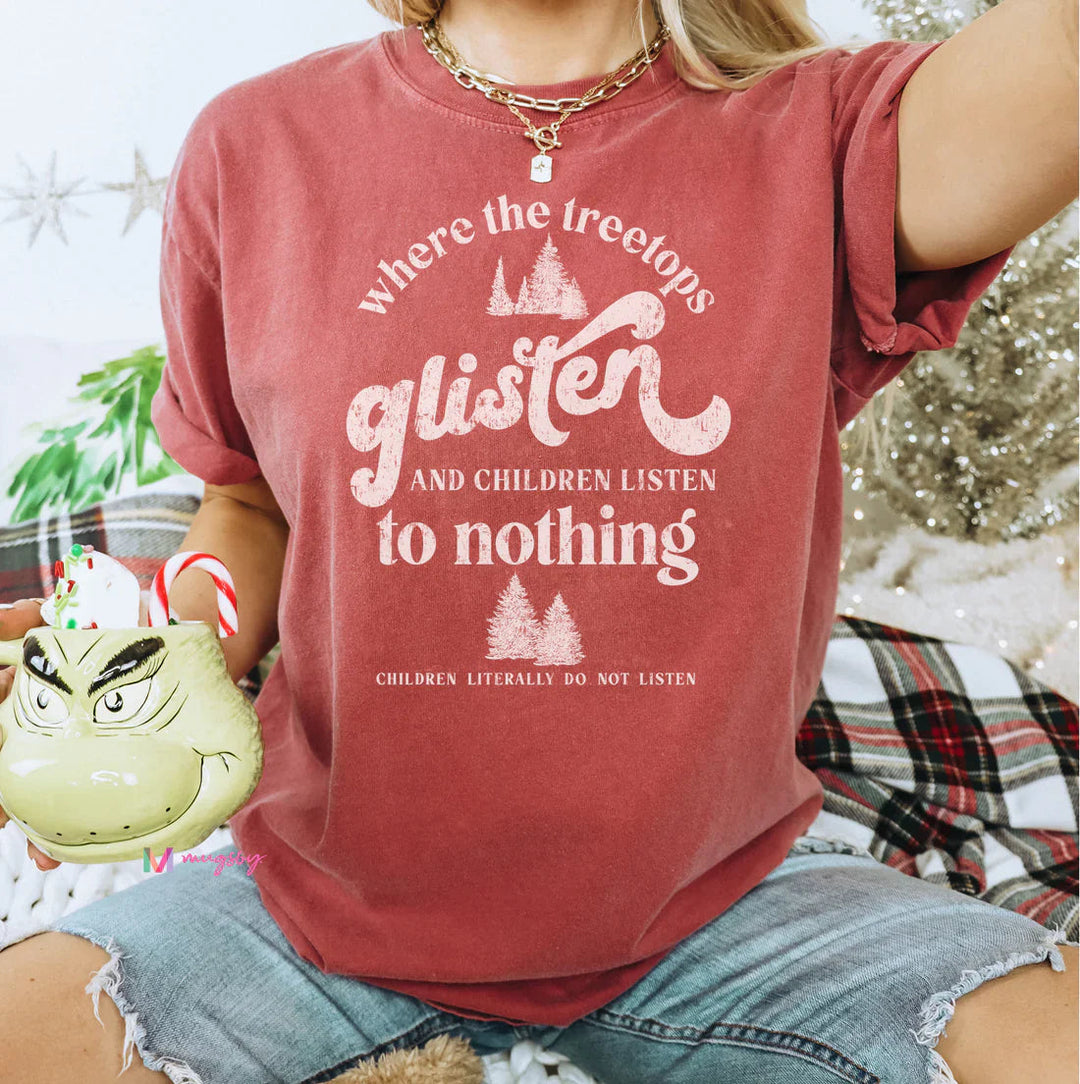 Womens - PREORDER: Where The Treetops Glisten Graphic Tee In Two Colors