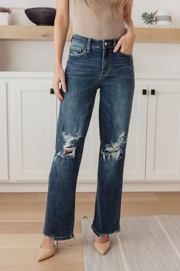 Womens - Rose High Rise 90's Straight Jeans In Dark Wash