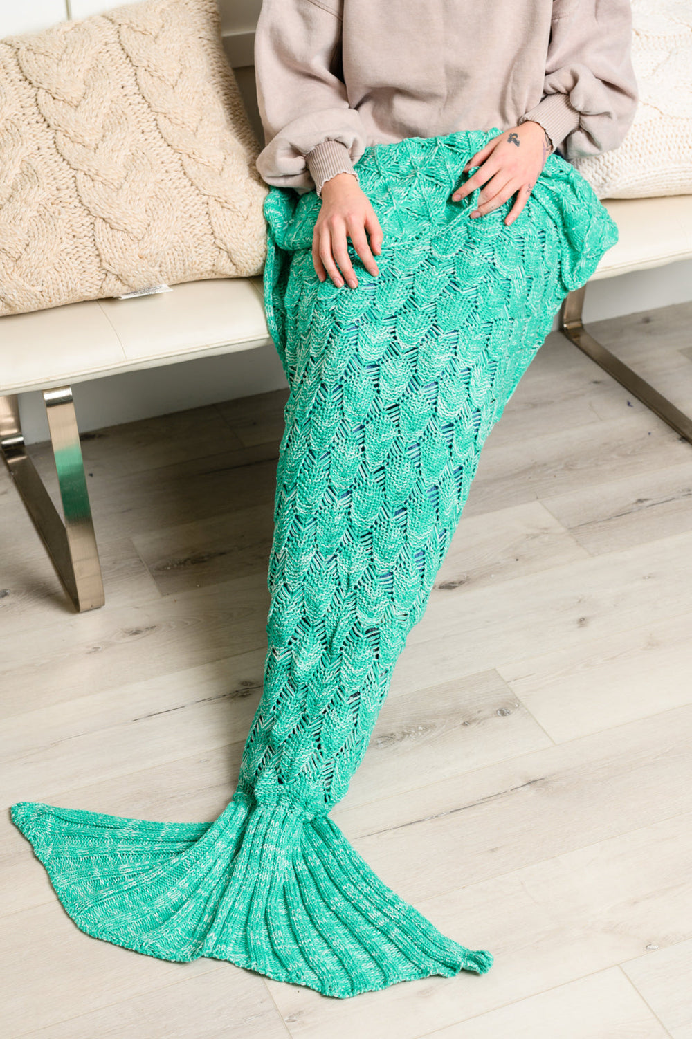 Womens - Seaside Magic Chenille Mermaid Tail In Green