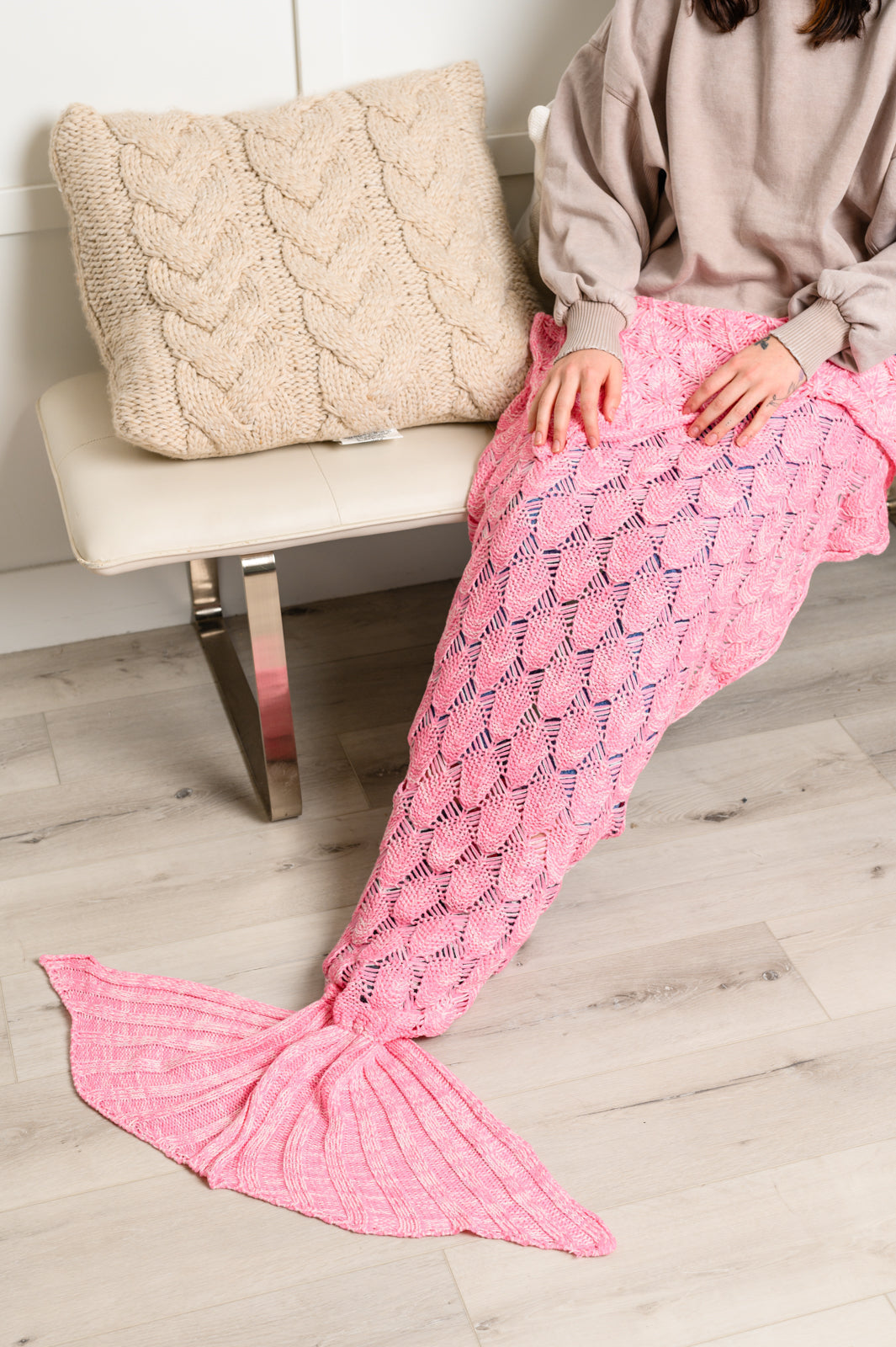 Womens - Seaside Magic Chenille Mermaid Tail In Pink