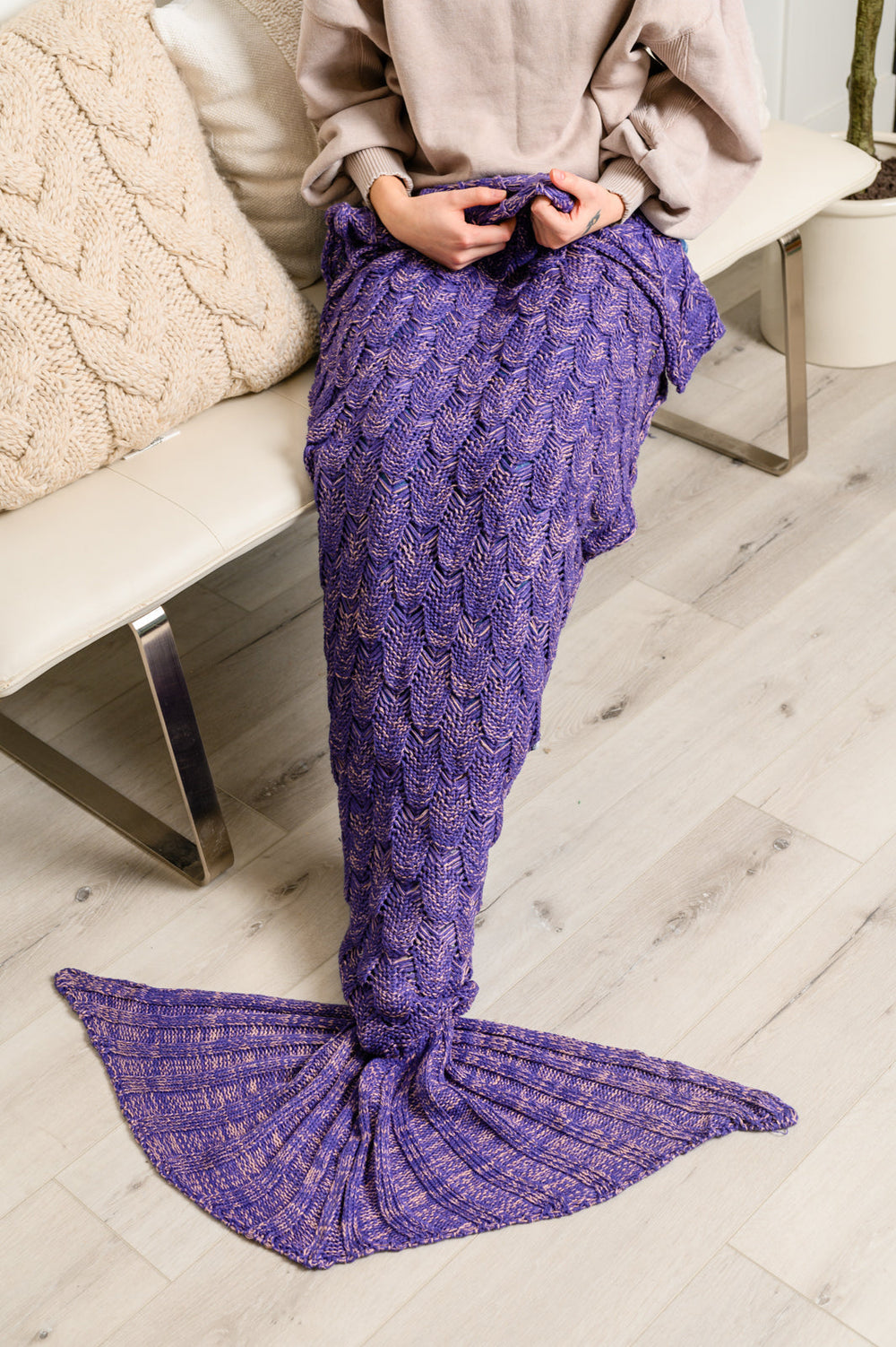 Womens - Seaside Magic Chenille Mermaid Tail In Purple