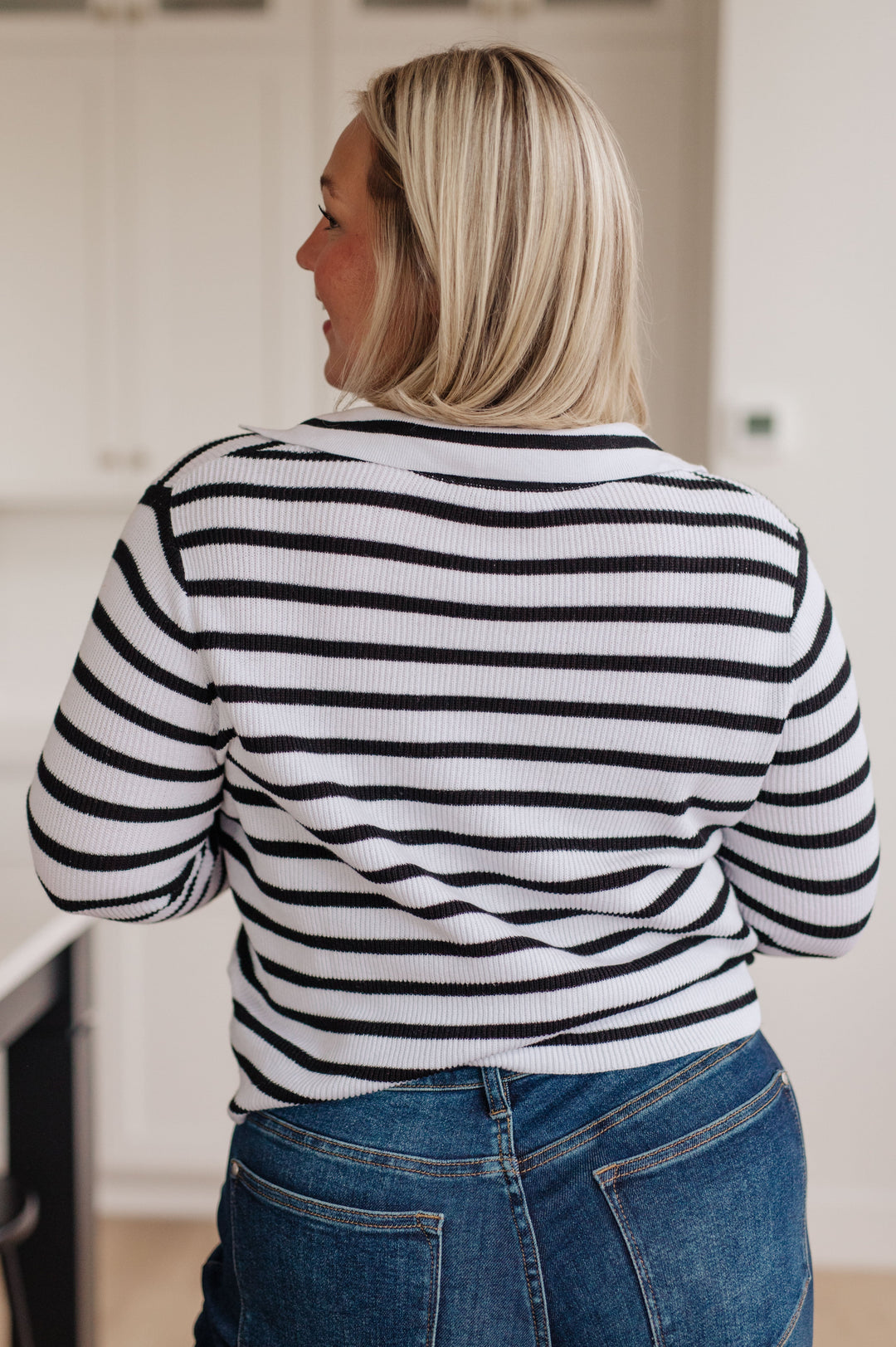 Womens - Self Improvement V-Neck Striped Sweater