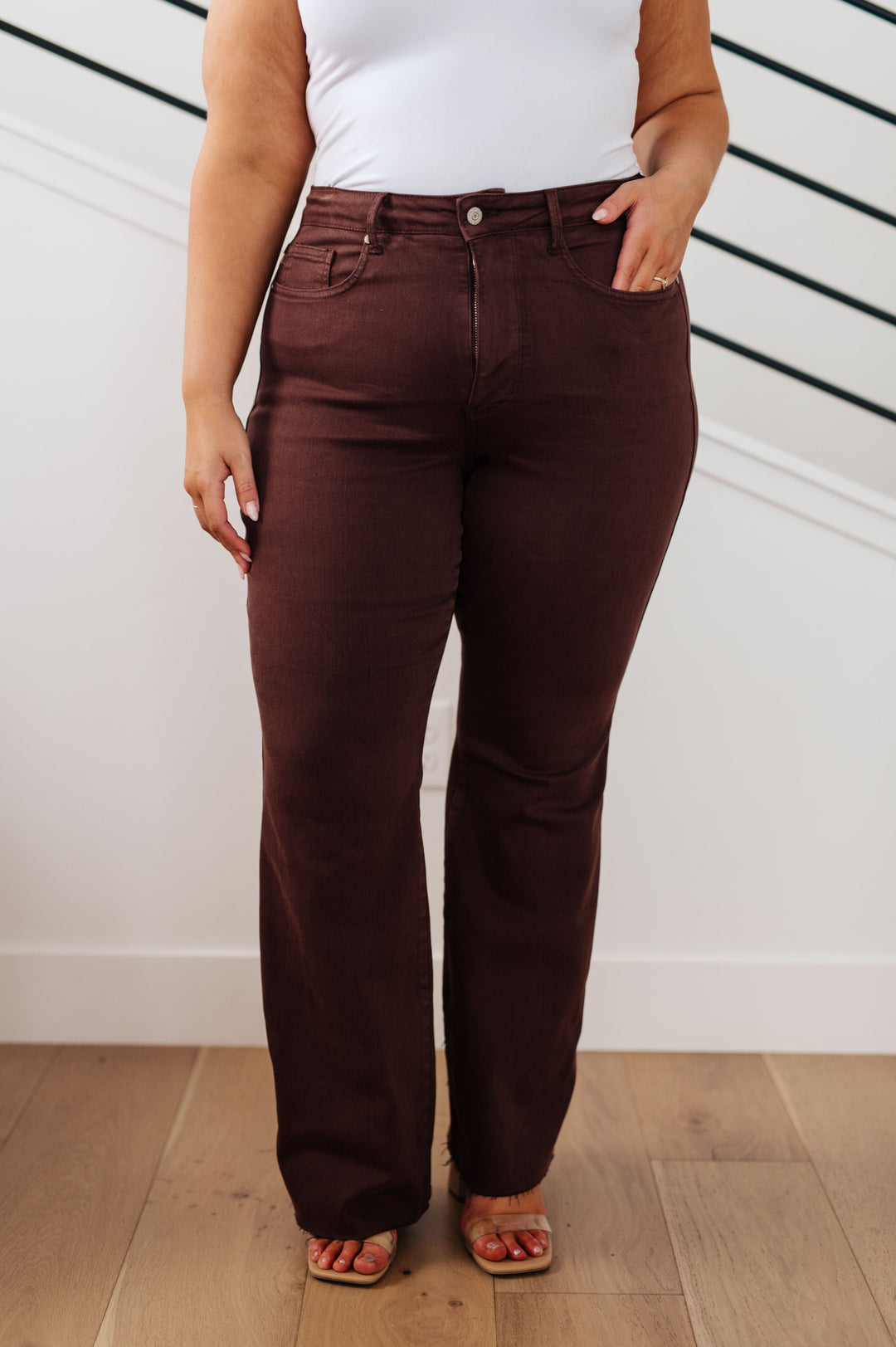 Womens - Sienna High Rise Control Top Flare Jeans In Espresso