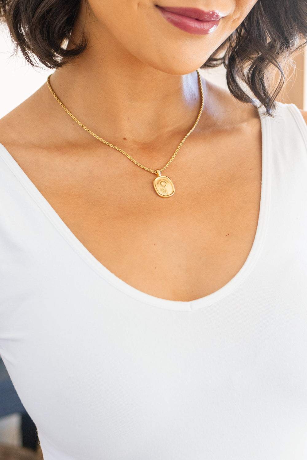 Womens - Simple Sunflower Pendent Necklace