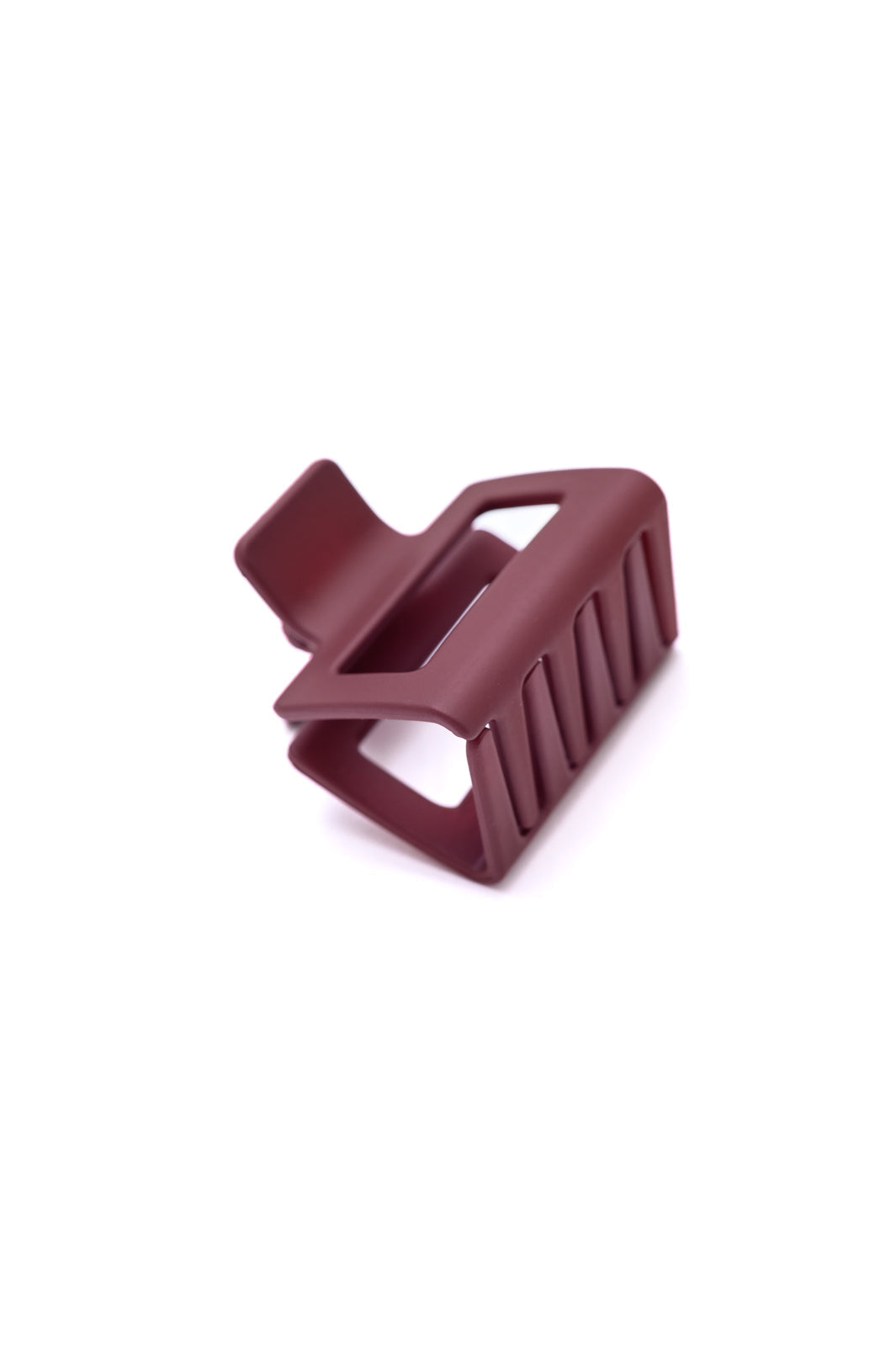 Womens - Small Square Claw Clip In Matte Berry