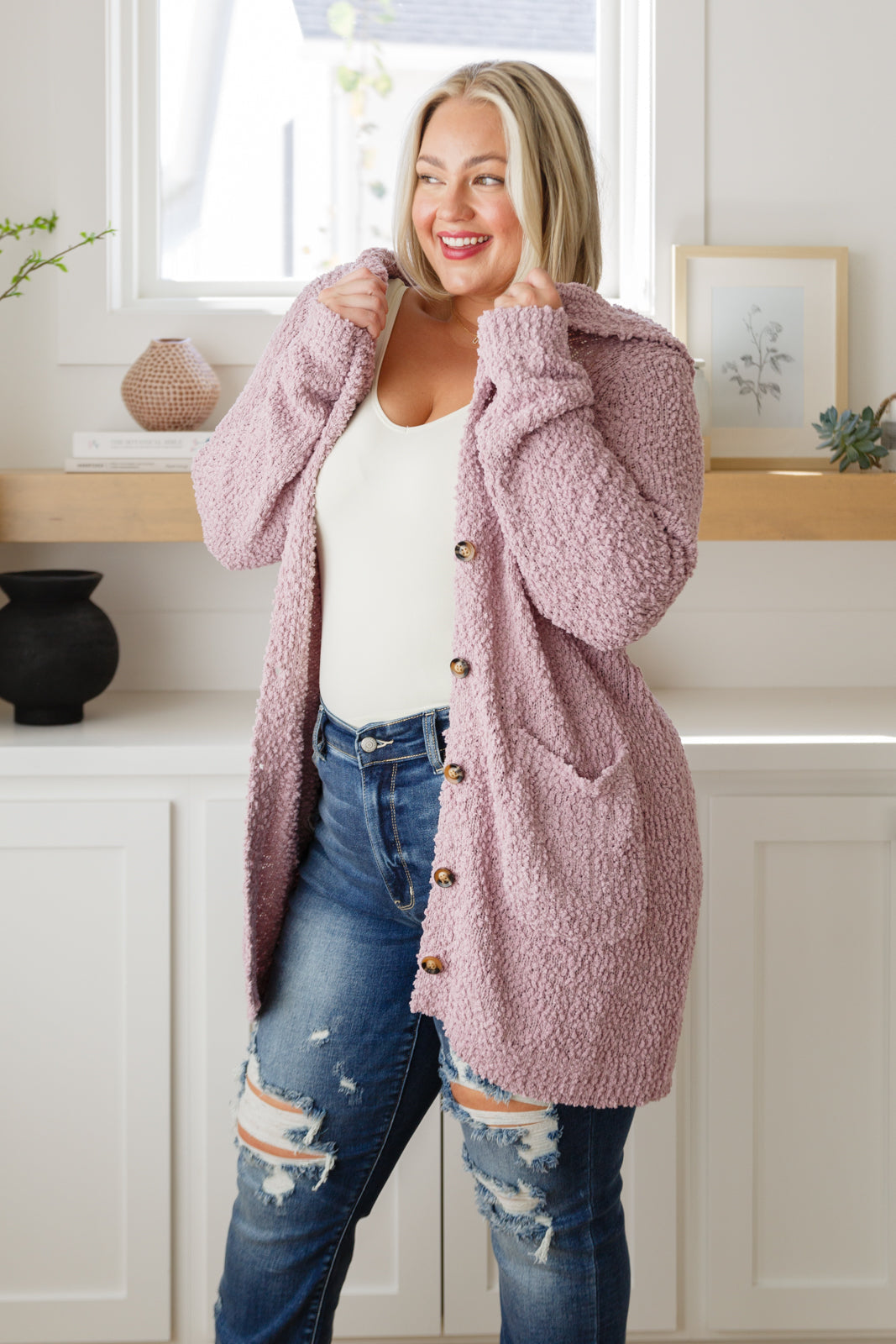 Womens - Soft Wisteria Hooded Cardigan