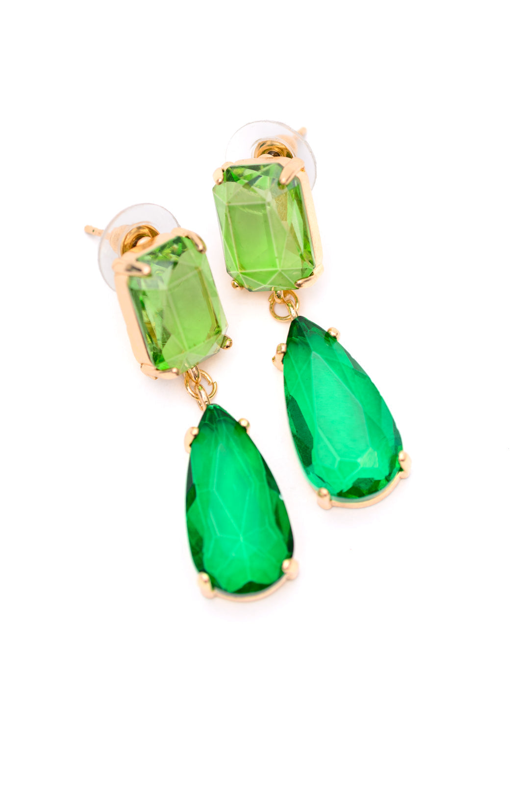 Womens - Sparkly Spirit Drop Crystal Earrings In Green