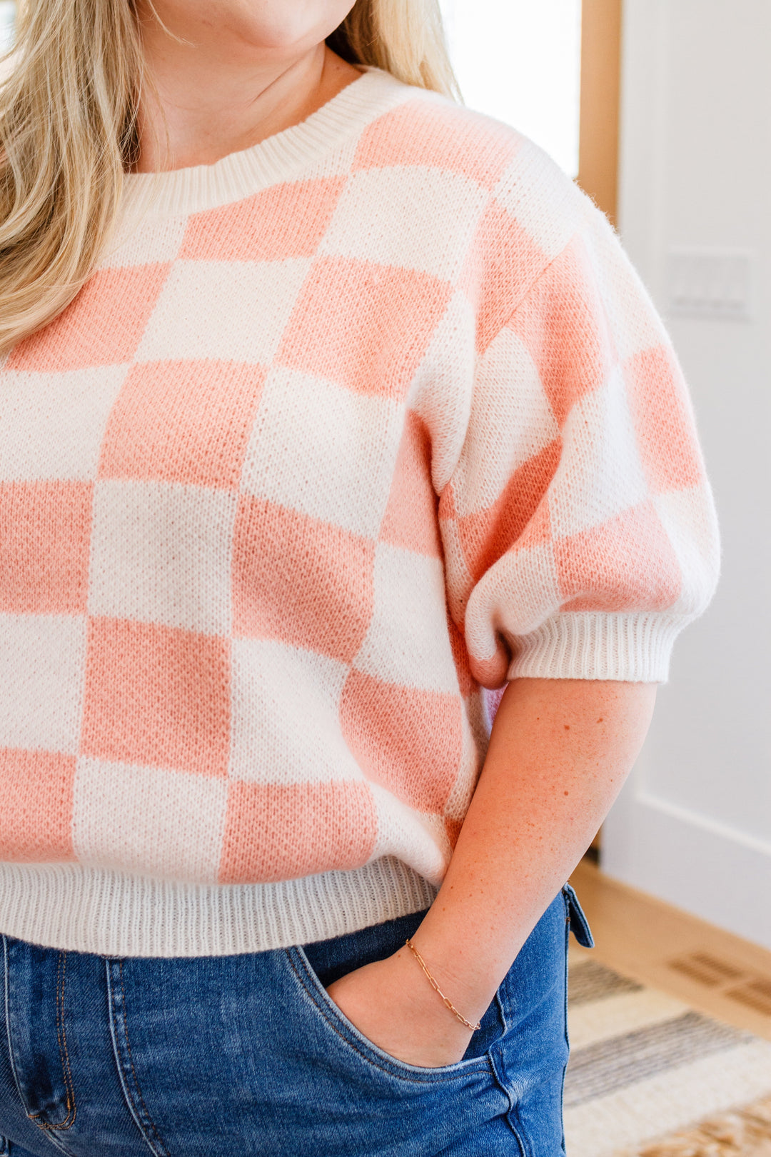 Womens - Start Me Up Checkered Sweater