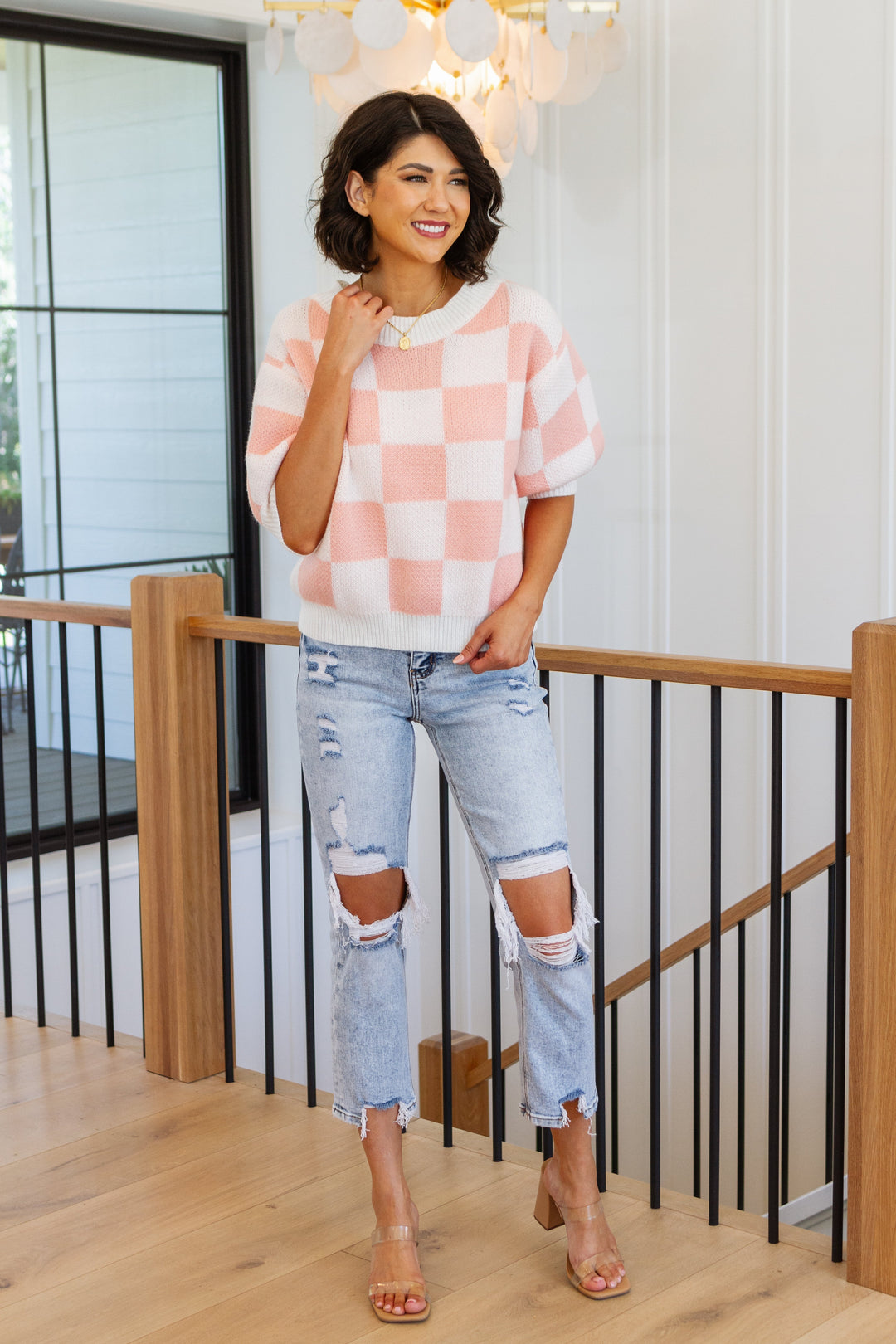 Womens - Start Me Up Checkered Sweater