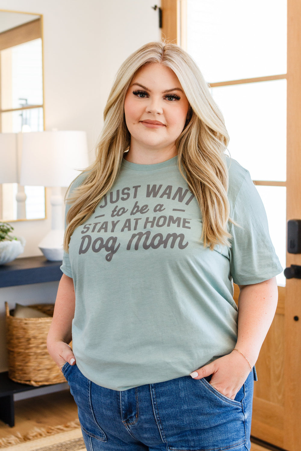Womens - Stay At Home Dog Mom Graphic Tee