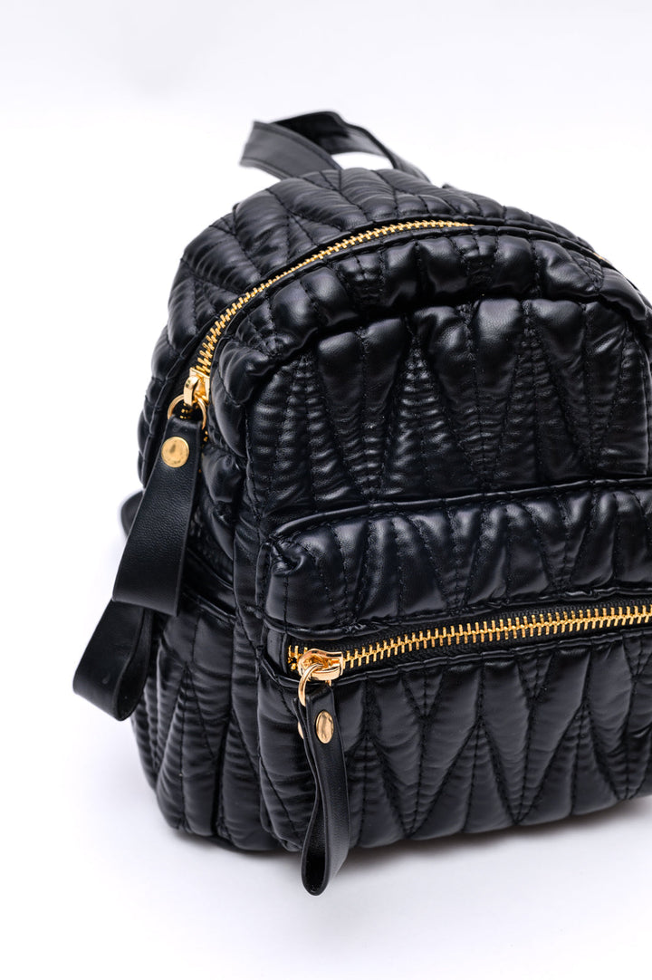 Womens - Take It With You Quilted Mini Backpack In Black