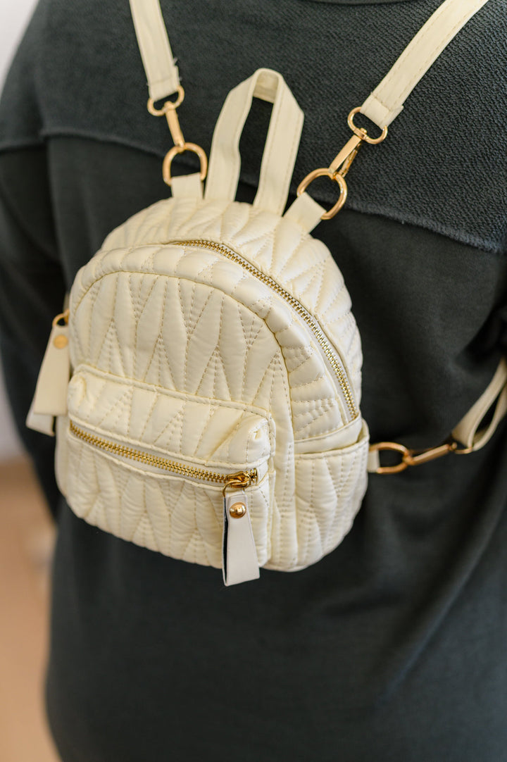 Womens - Take It With You Quilted Mini Backpack In Cream